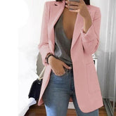 Cardigan Jackets Open Front Solid Color Casual Oversized Long Blazer